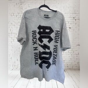AC/DC Graphic Tee Gray 2XL NWOT | Unisex Fit Vintage Rock High Voltage Shirt
